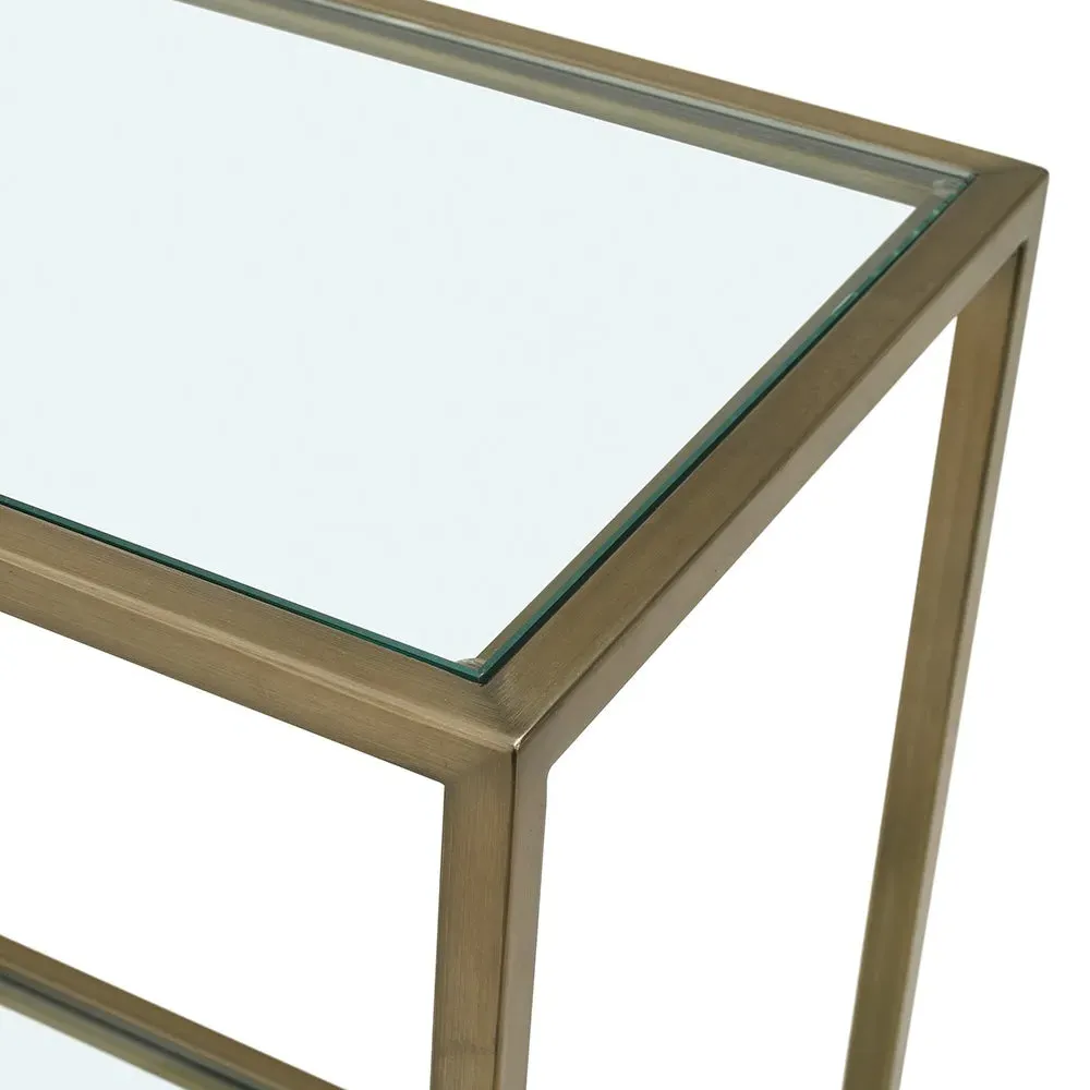 Console Table - Brushed Bronze, Glass