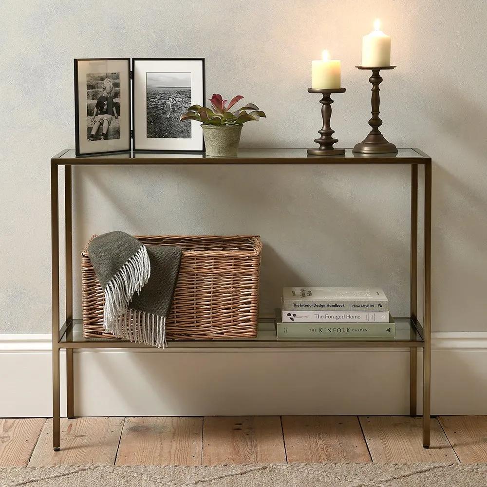 Console Table - Brushed Bronze, Glass