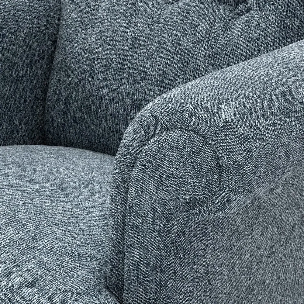 Occasional Upholstery Scroll Arm Armchair - Mid Blue