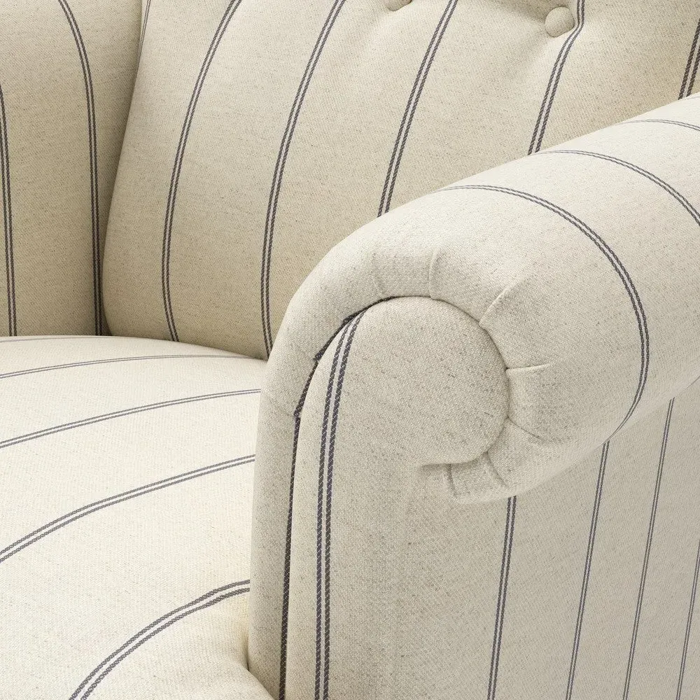 Scroll Arm Armchair - Dark Grey, Compton Stripe