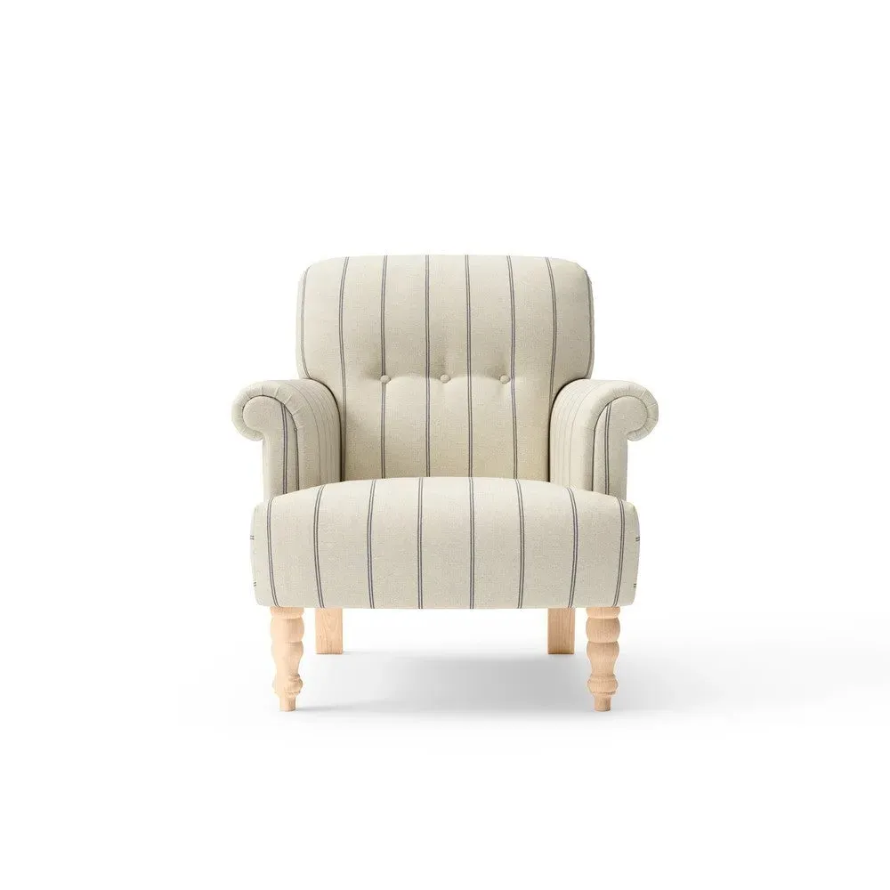 Scroll Arm Armchair - Dark Grey, Compton Stripe image