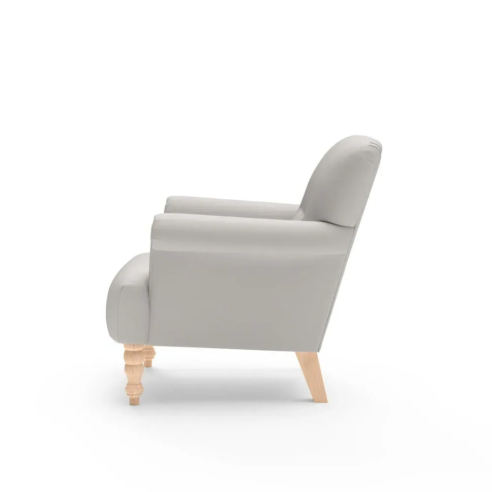 Scroll Arm Armchair - Dove Grey, House Linen Mix