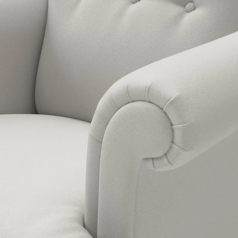 Scroll Arm Armchair - Dove Grey, House Linen Mix