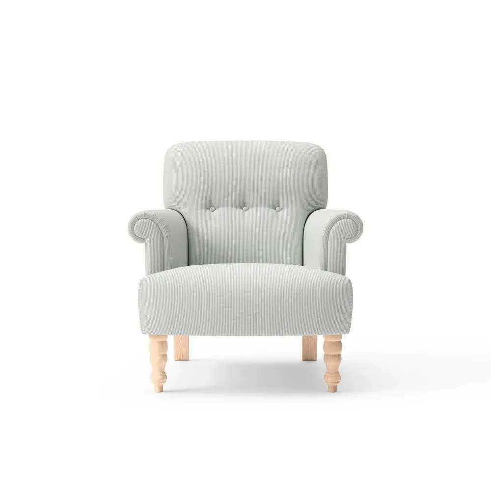 Scroll Arm Armchair - Duck Egg, Broadway Stripe image
