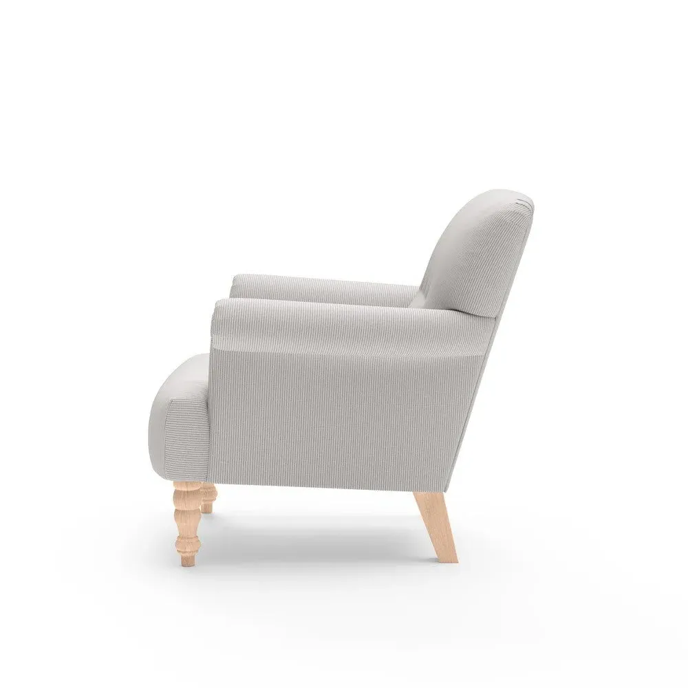 Scroll Arm Armchair - Grey, Broadway Stripe