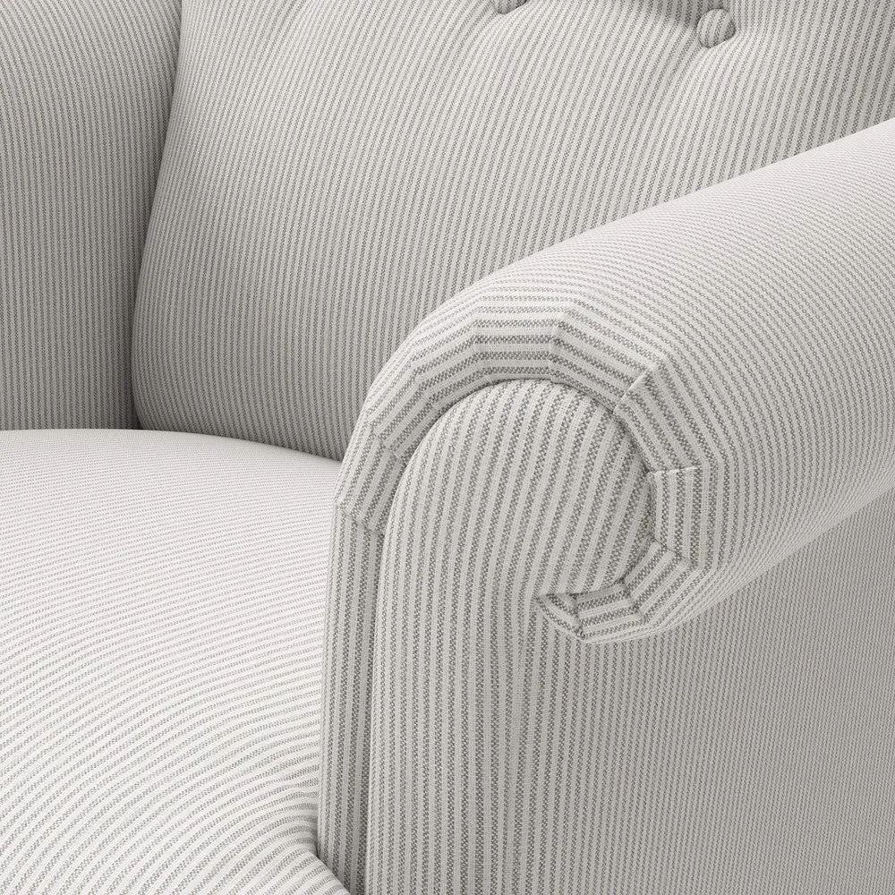 Scroll Arm Armchair - Grey, Broadway Stripe