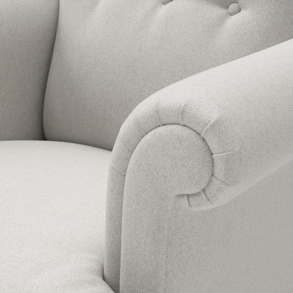 Scroll Arm Armchair - Mid Grey, Chunky Cotton