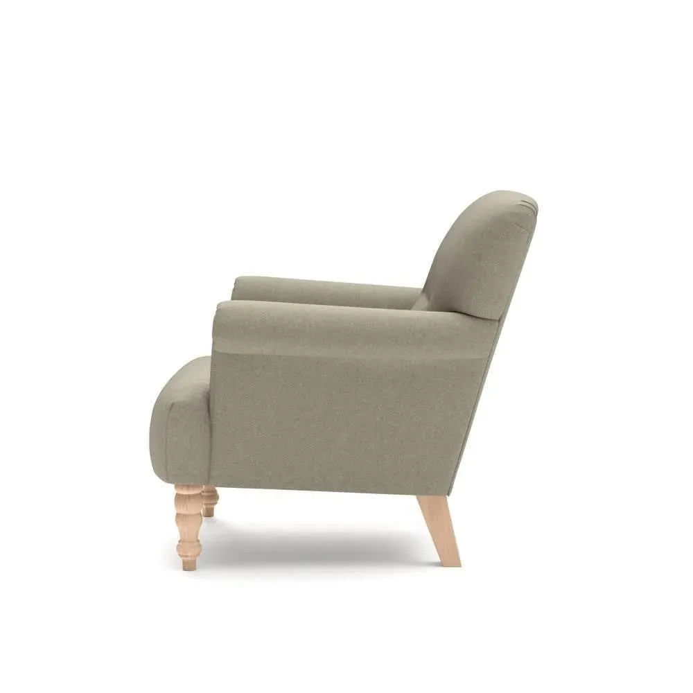 Scroll Arm Armchair - Mid Grey, House Linen Mix