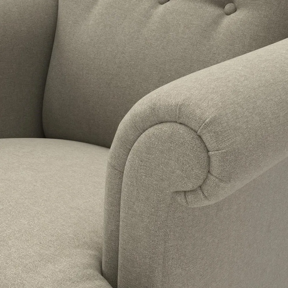 Scroll Arm Armchair - Mid Grey, House Linen Mix