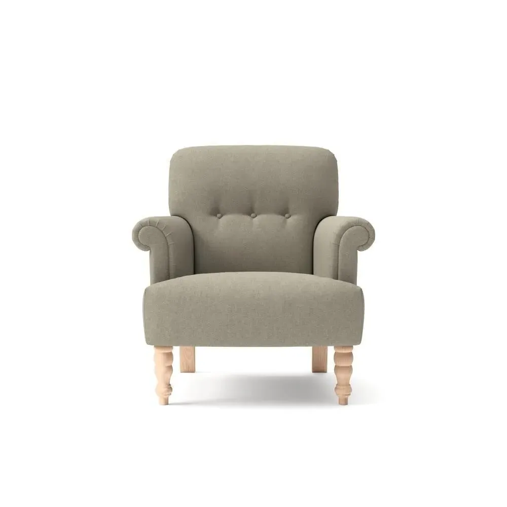Scroll Arm Armchair - Mid Grey, House Linen Mix image