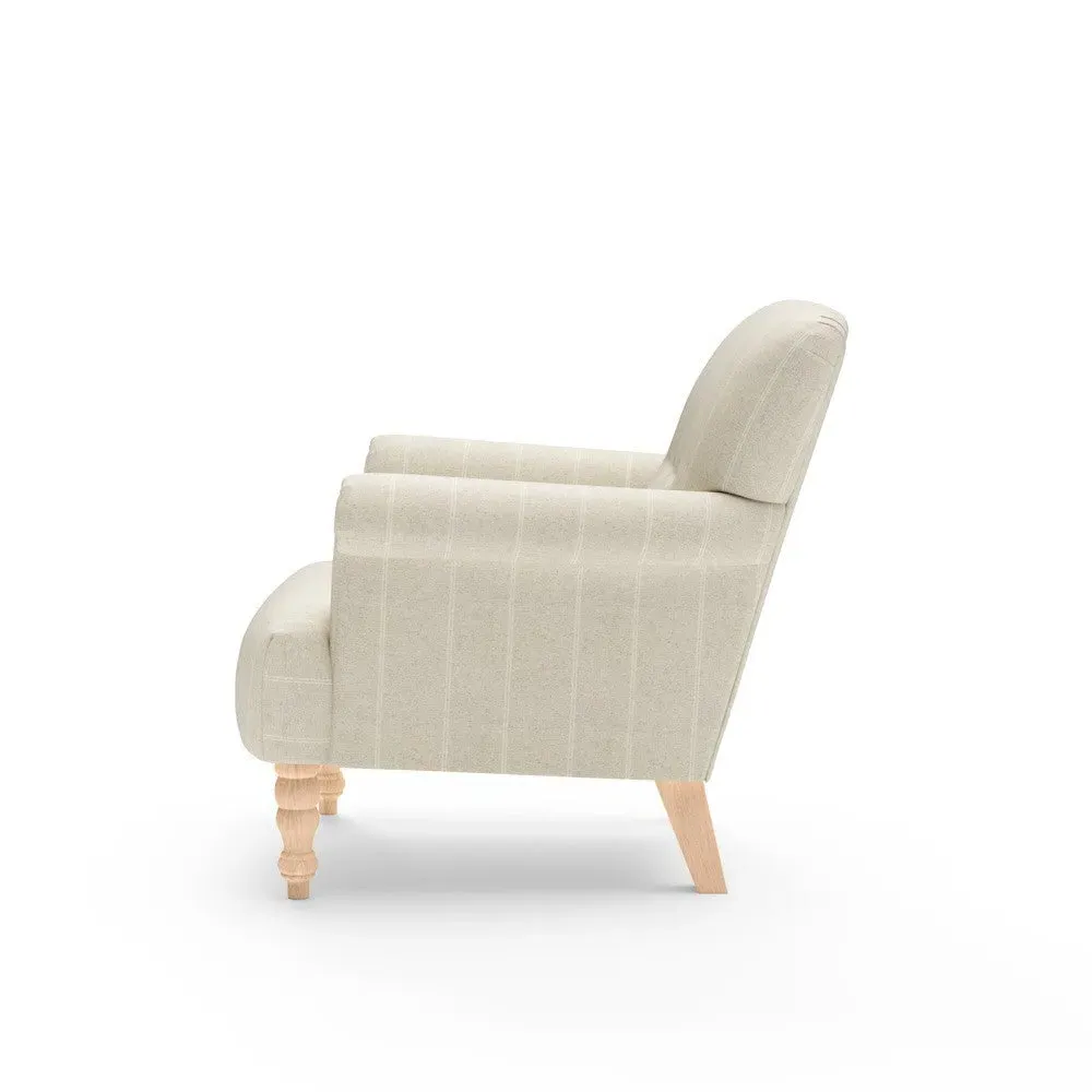 Scroll Arm Armchair - Natural, Compton Stripe