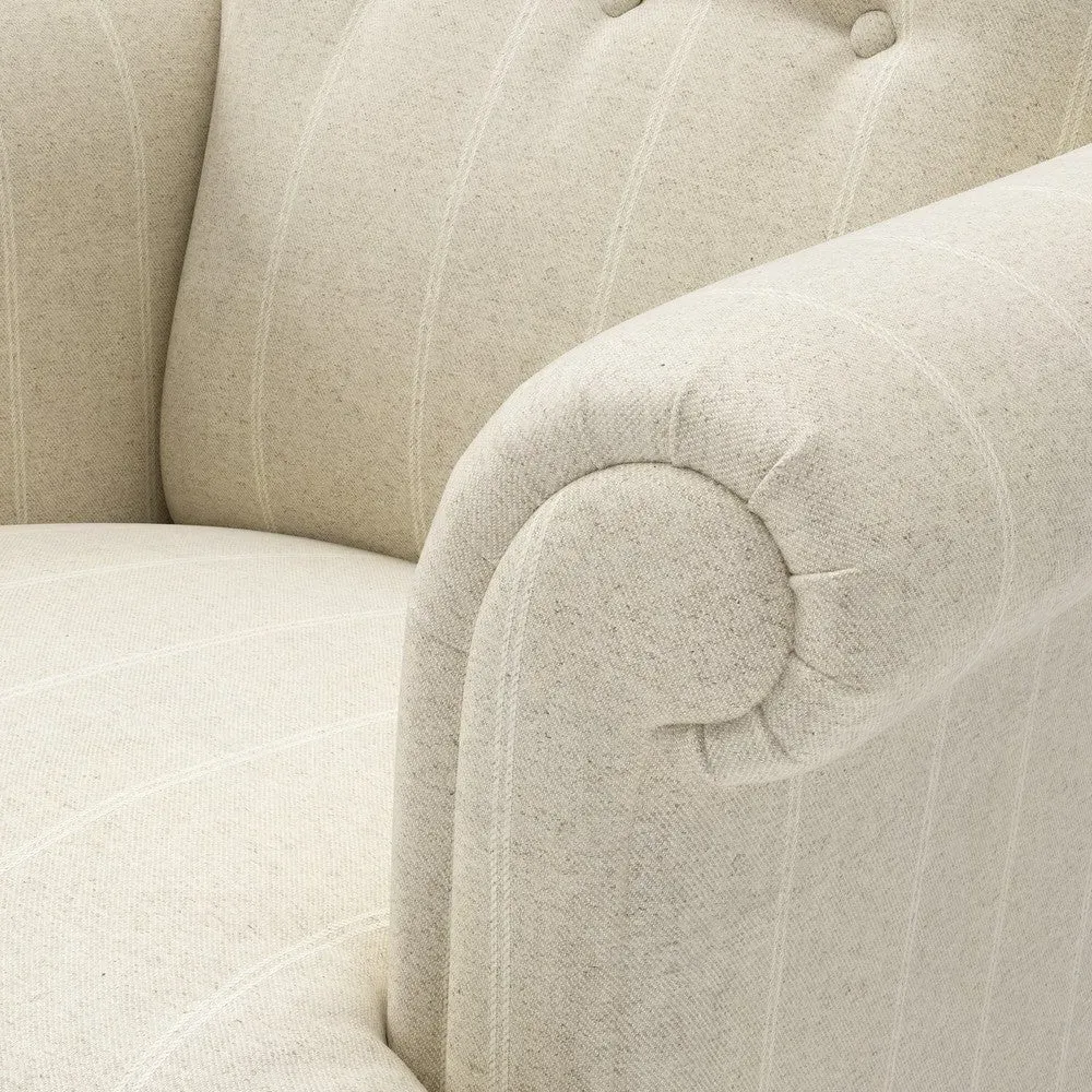 Scroll Arm Armchair - Natural, Compton Stripe