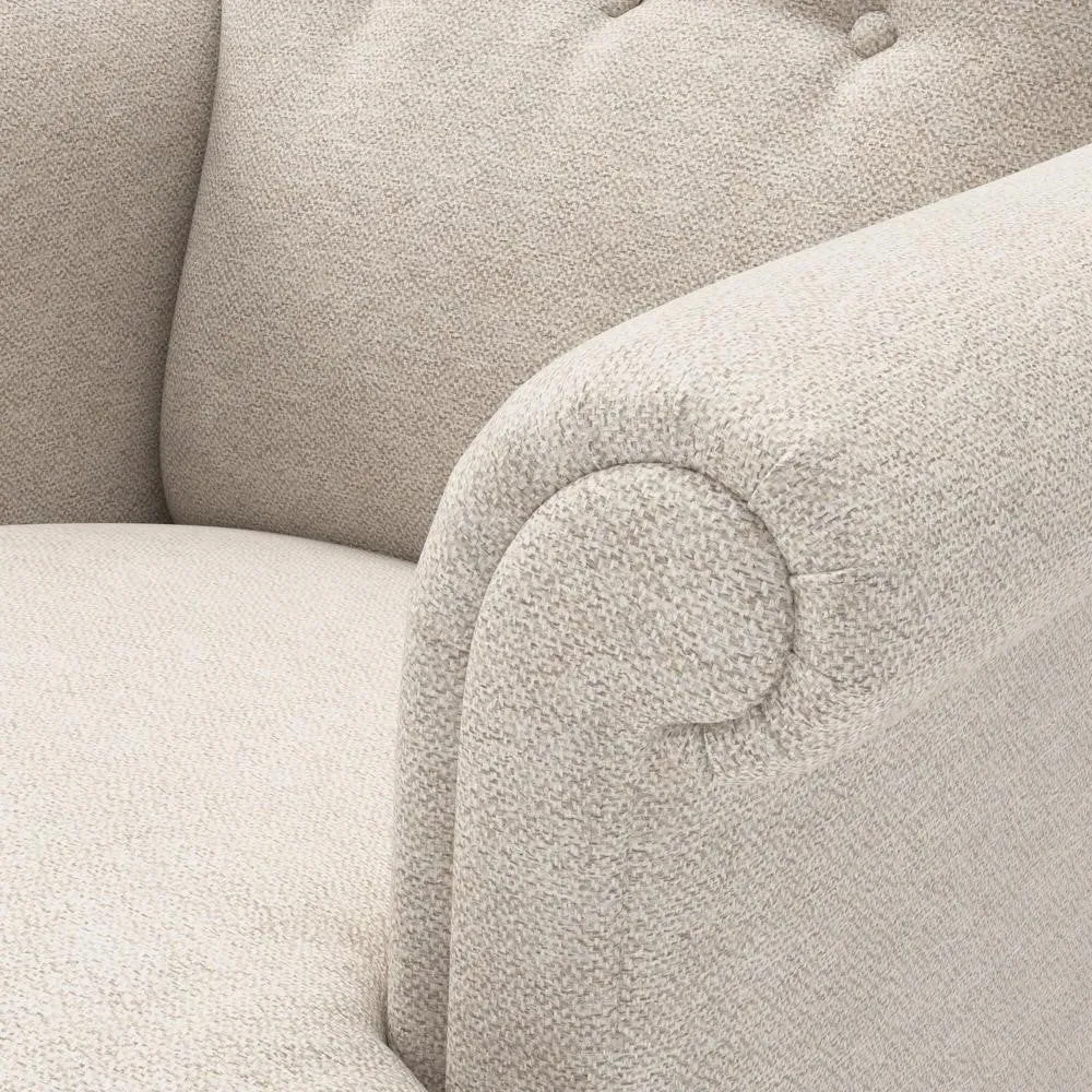 Scroll Arm Armchair - Natural, House Weave