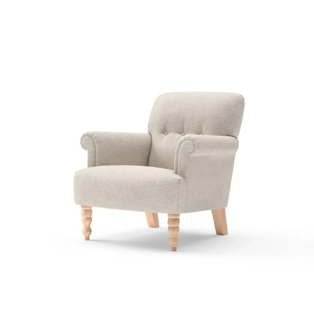 Scroll Arm Armchair - Natural, House Weave