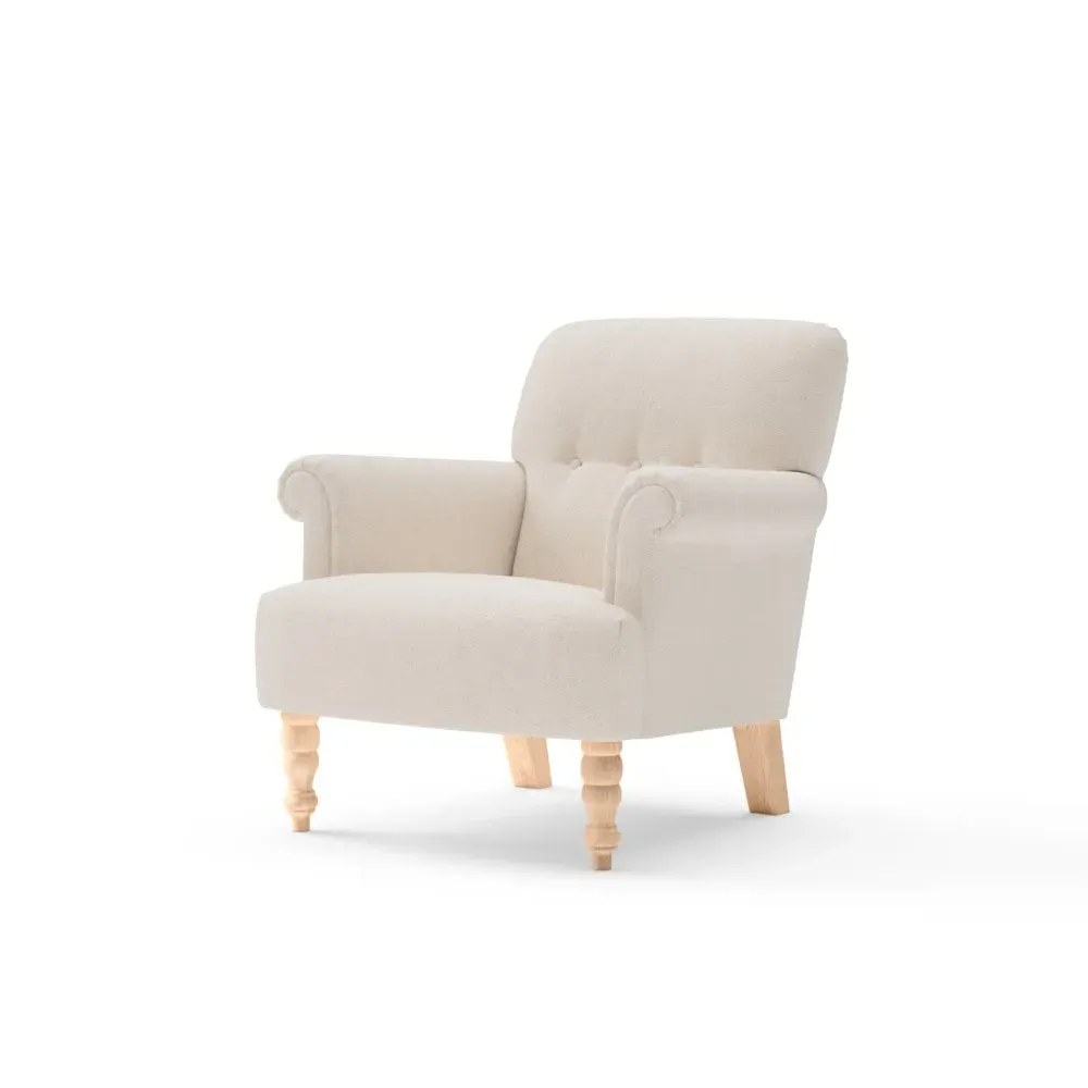 Scroll Arm Armchair - Natural, Rustic Weave