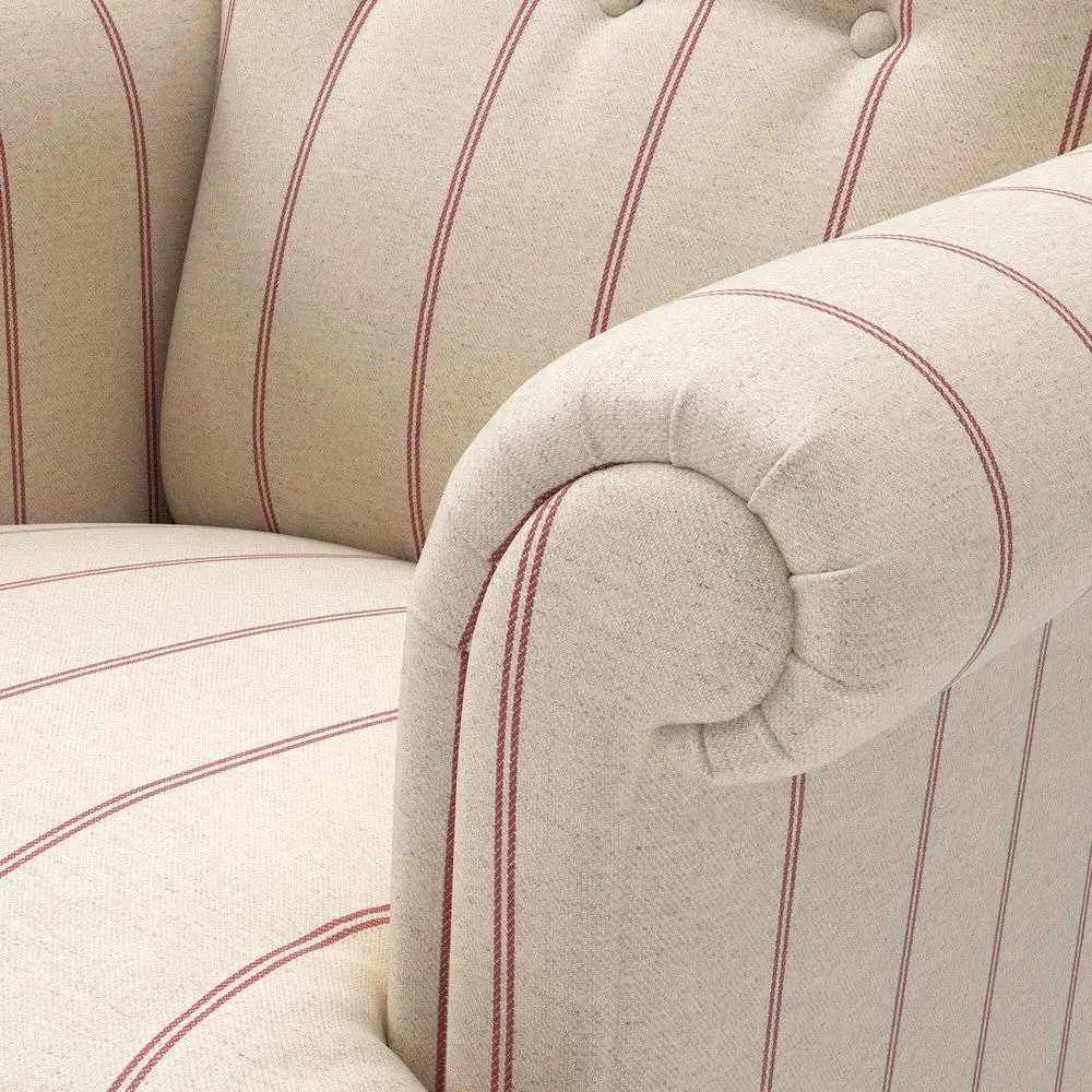 Scroll Arm Armchair - Pink, Compton Stripe
