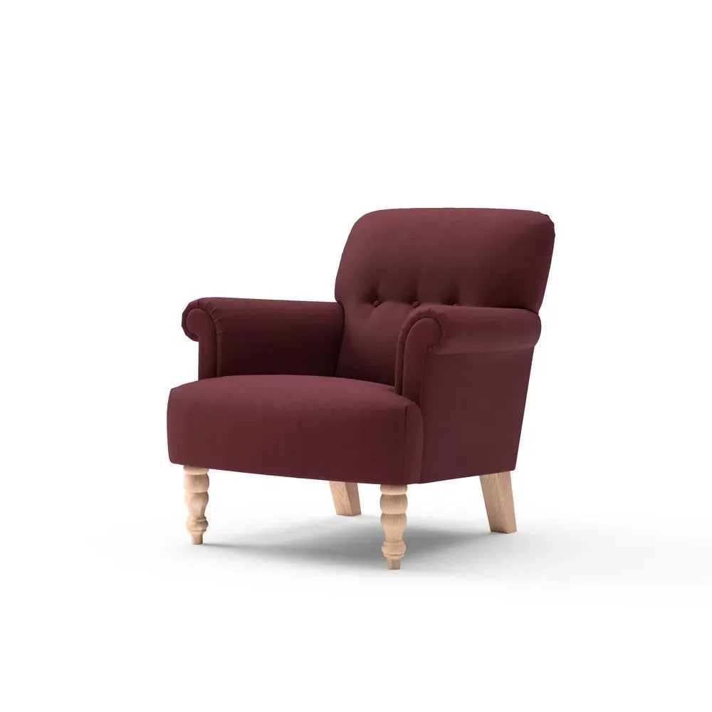 Scroll Arm Armchair - Rosehip, House Linen Mix