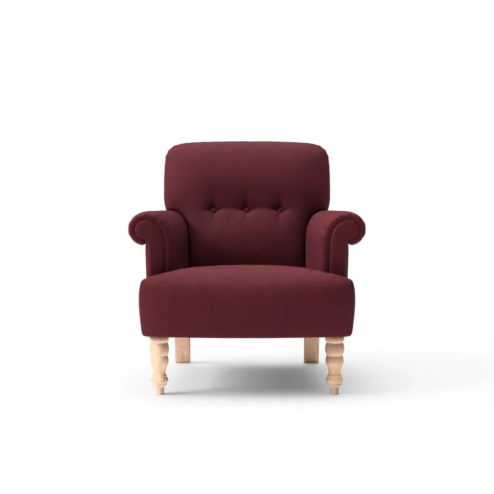 Scroll Arm Armchair - Rosehip, House Linen Mix