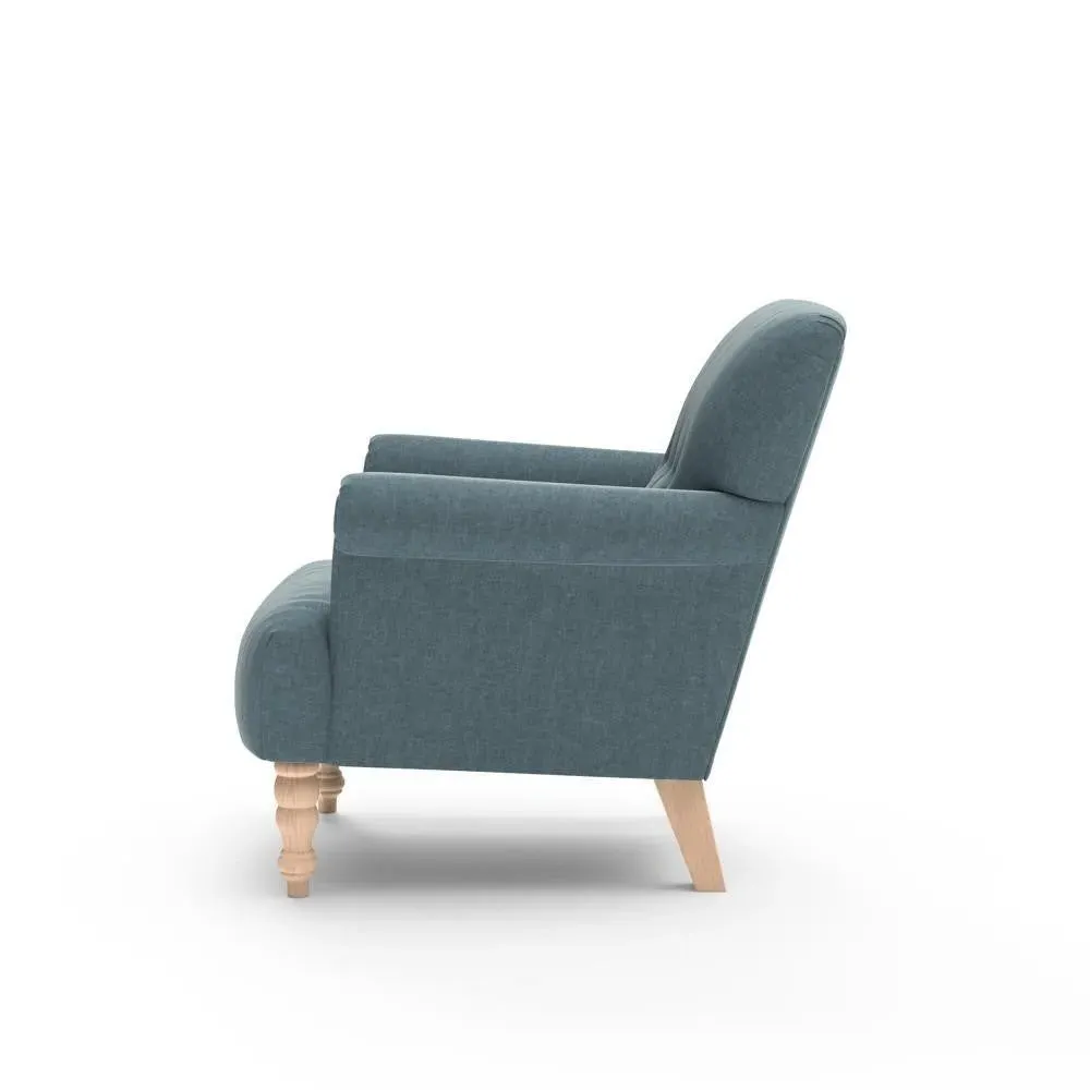 Scroll Arm Armchair - Teal, Eco Chenille
