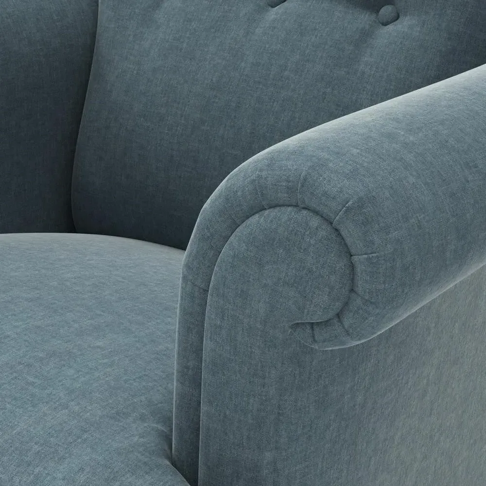Scroll Arm Armchair - Teal, Eco Chenille