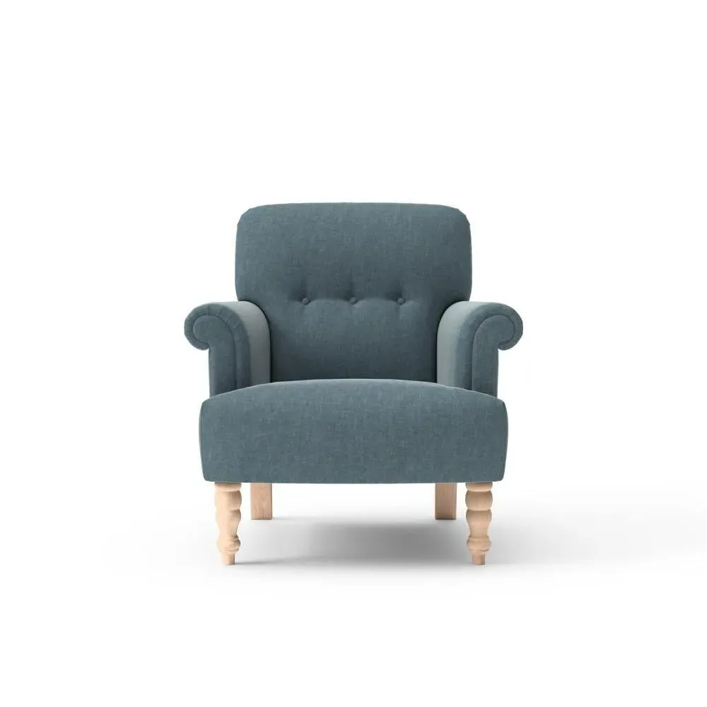 Scroll Arm Armchair - Teal, Eco Chenille