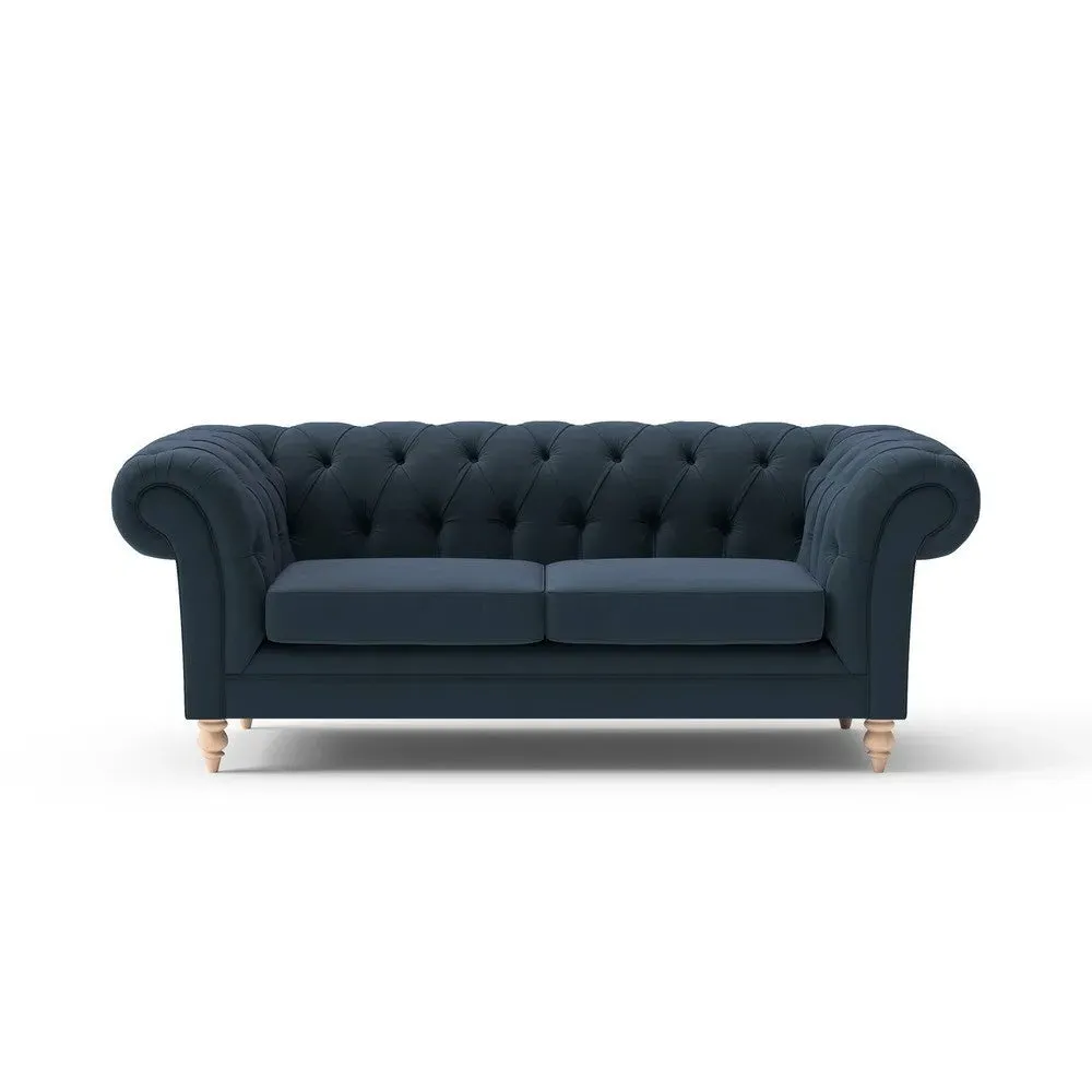 2-Seater Chesterfield Sofa - Night Sky, Velvet
