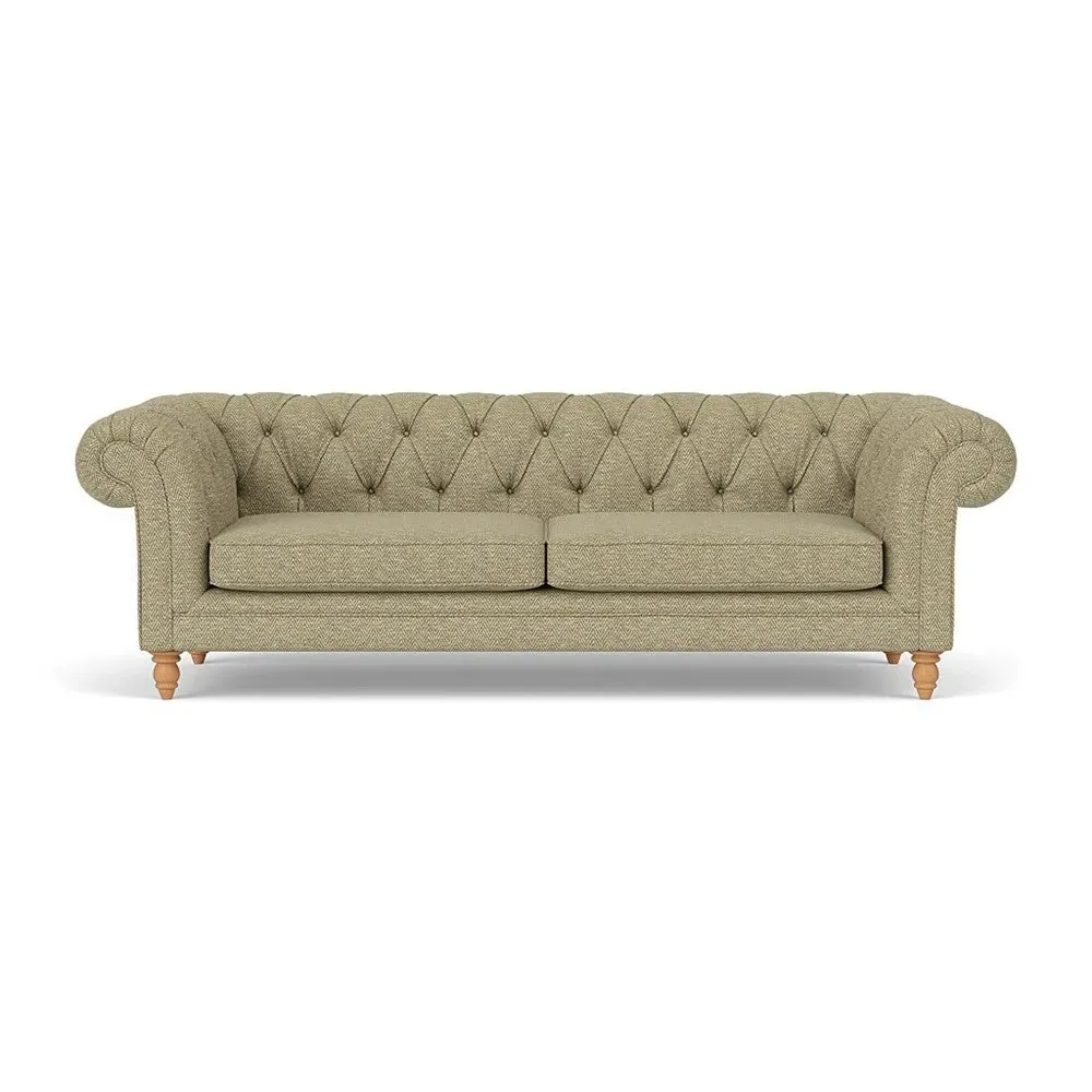 3-Seater Chesterfield Sofa - Apple, Herringbone Weave image