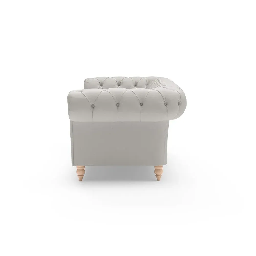 3-Seater Chesterfield Sofa - Dove Grey, Linen