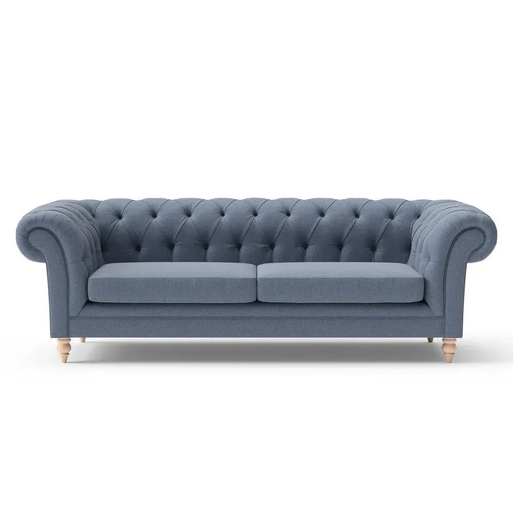 3-Seater Chesterfield Sofa - Indigo, House Linen Mix image