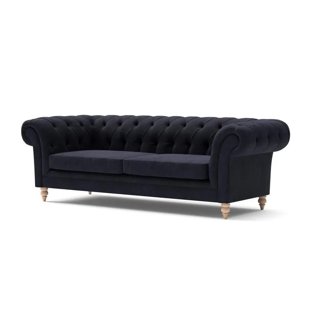 3-Seater Chesterfield Sofa - Ink, Eco Chenille