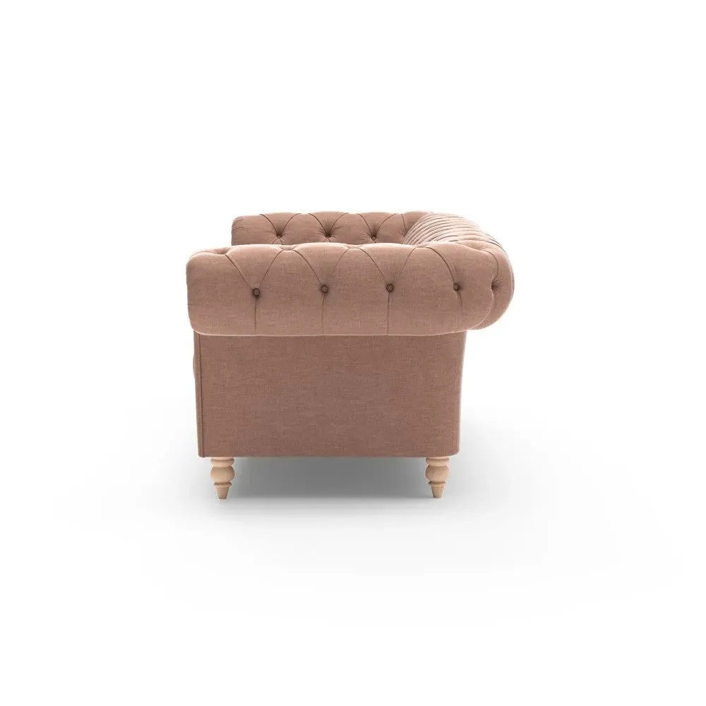 3-Seater Chesterfield Sofa - Pink, Chenille