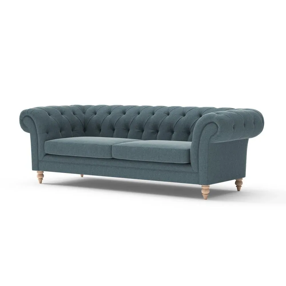 3-Seater Chesterfield Sofa - Teal, Eco Chenille