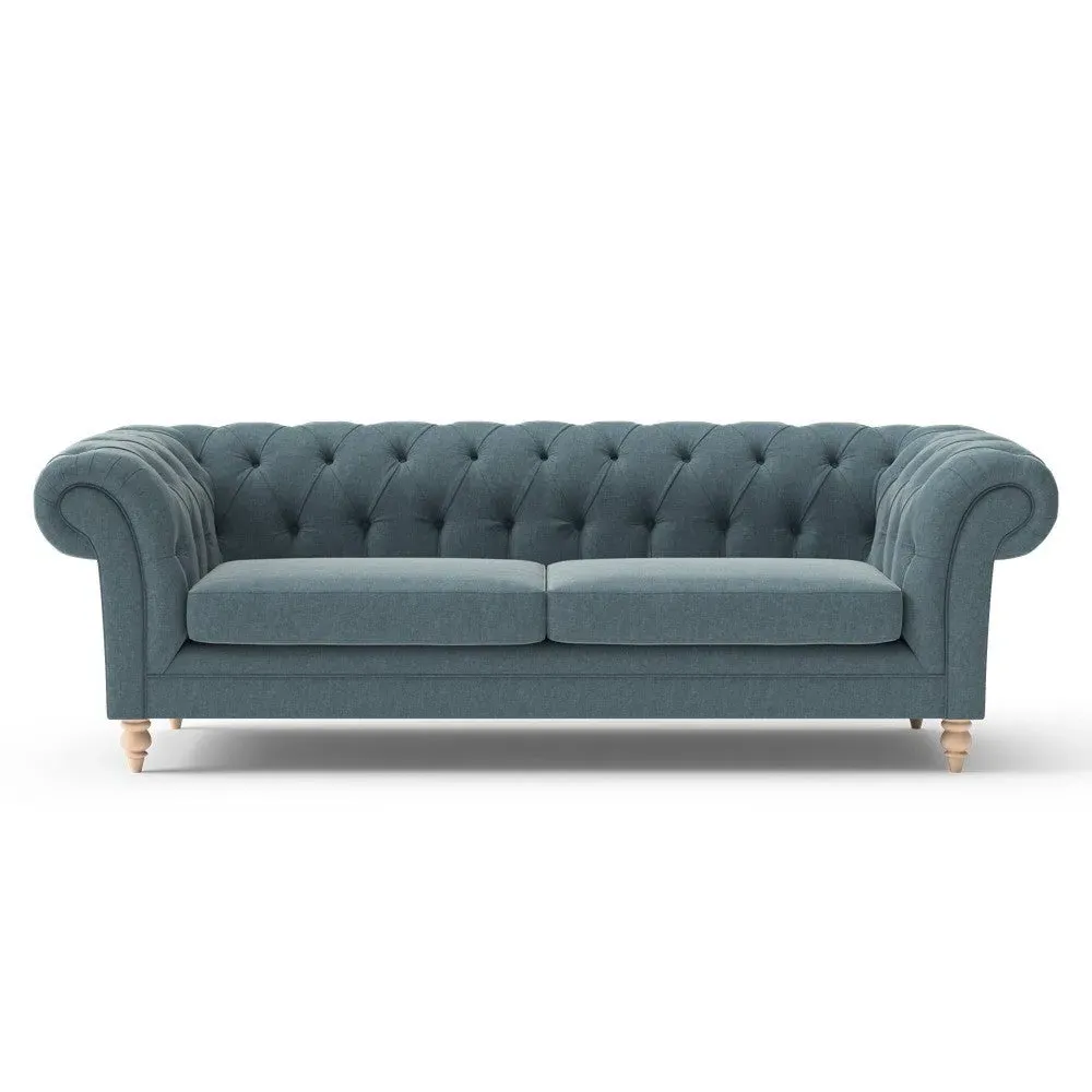 3-Seater Chesterfield Sofa - Teal, Eco Chenille image