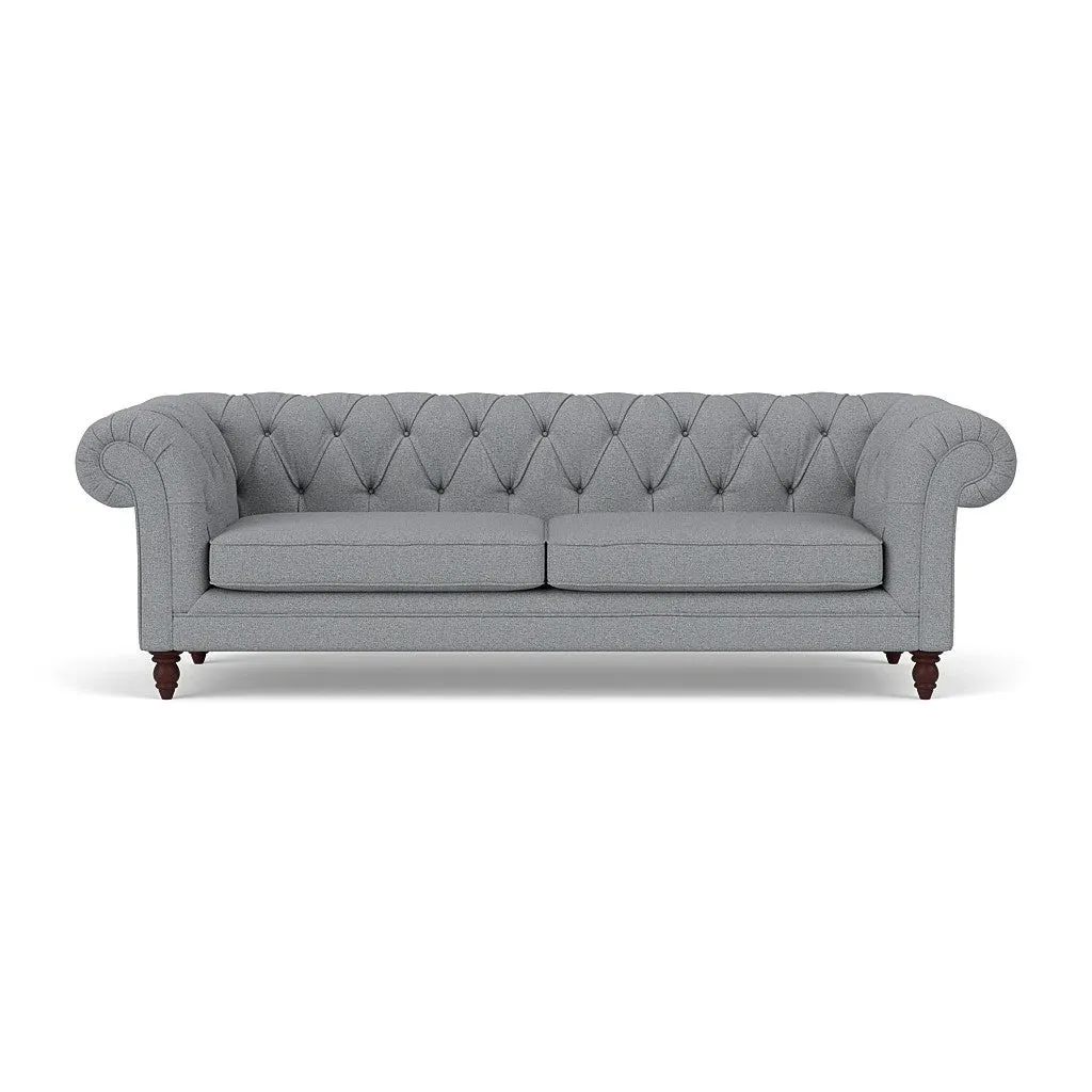Harris 3-Seater Chesterfield Sofa - Blue, House Weave image