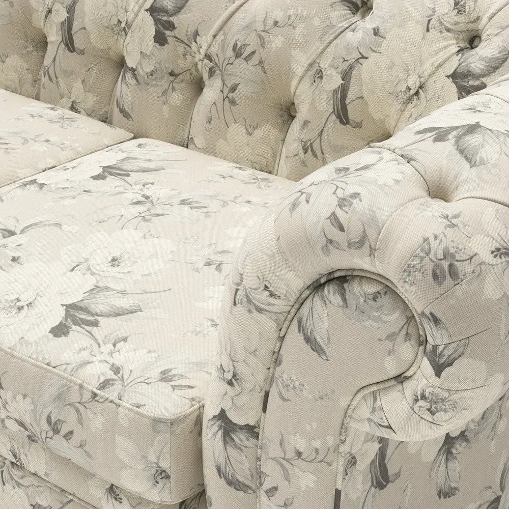 Harris 3-Seater Chesterfield Sofa - Clay, Broadway Floral