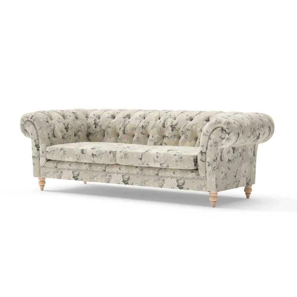 Harris 3-Seater Chesterfield Sofa - Clay, Broadway Floral