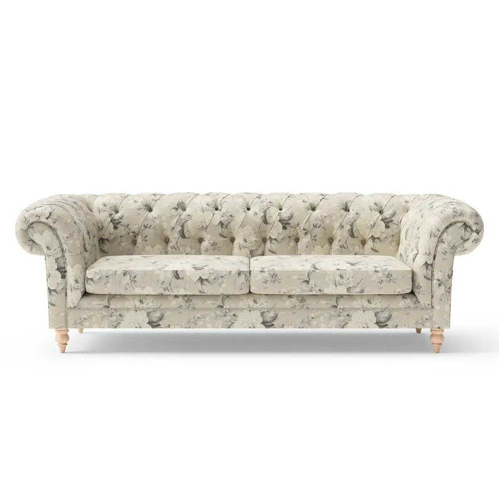 Harris 3-Seater Chesterfield Sofa - Clay, Broadway Floral image