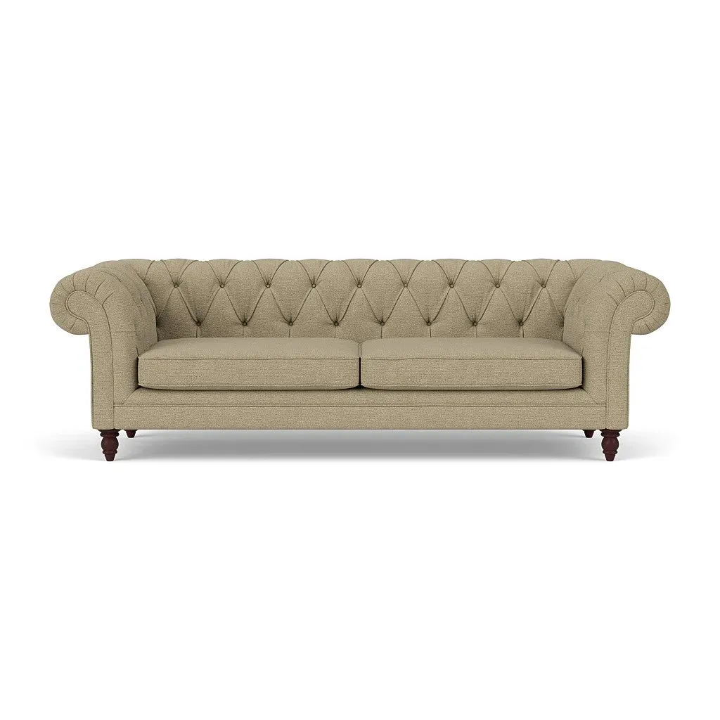 Harris 3-Seater Chesterfield Sofa - Green, House Weave