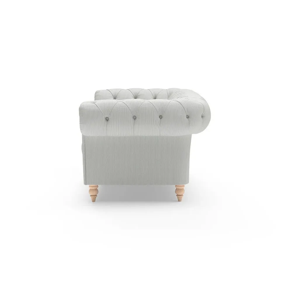 Large 2-Seater Chesterfield Sofa - Duck Egg, Broadway Stripe