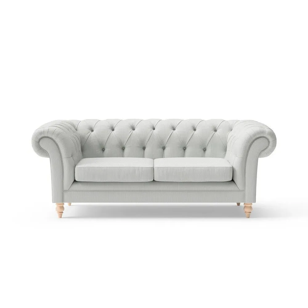 Large 2-Seater Chesterfield Sofa - Duck Egg, Broadway Stripe image