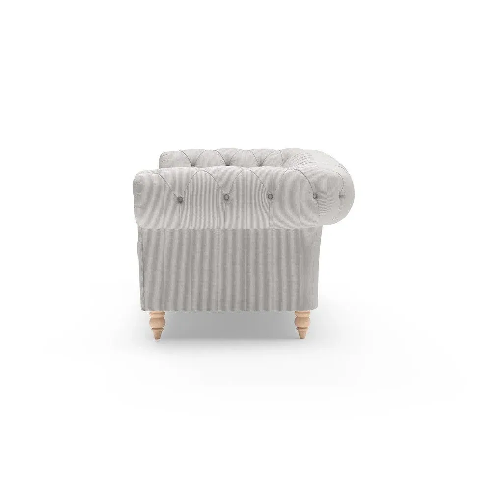 Large 2-Seater Chesterfield Sofa - Grey, Broadway Stripe