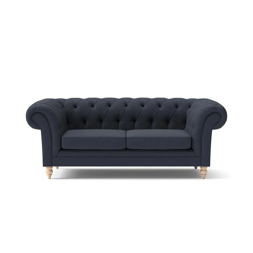 Large 2-Seater Chesterfield Sofa - Ink, Linen