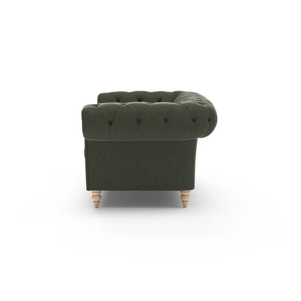 Large 2-Seater Chesterfield Sofa - Moss, Chenille
