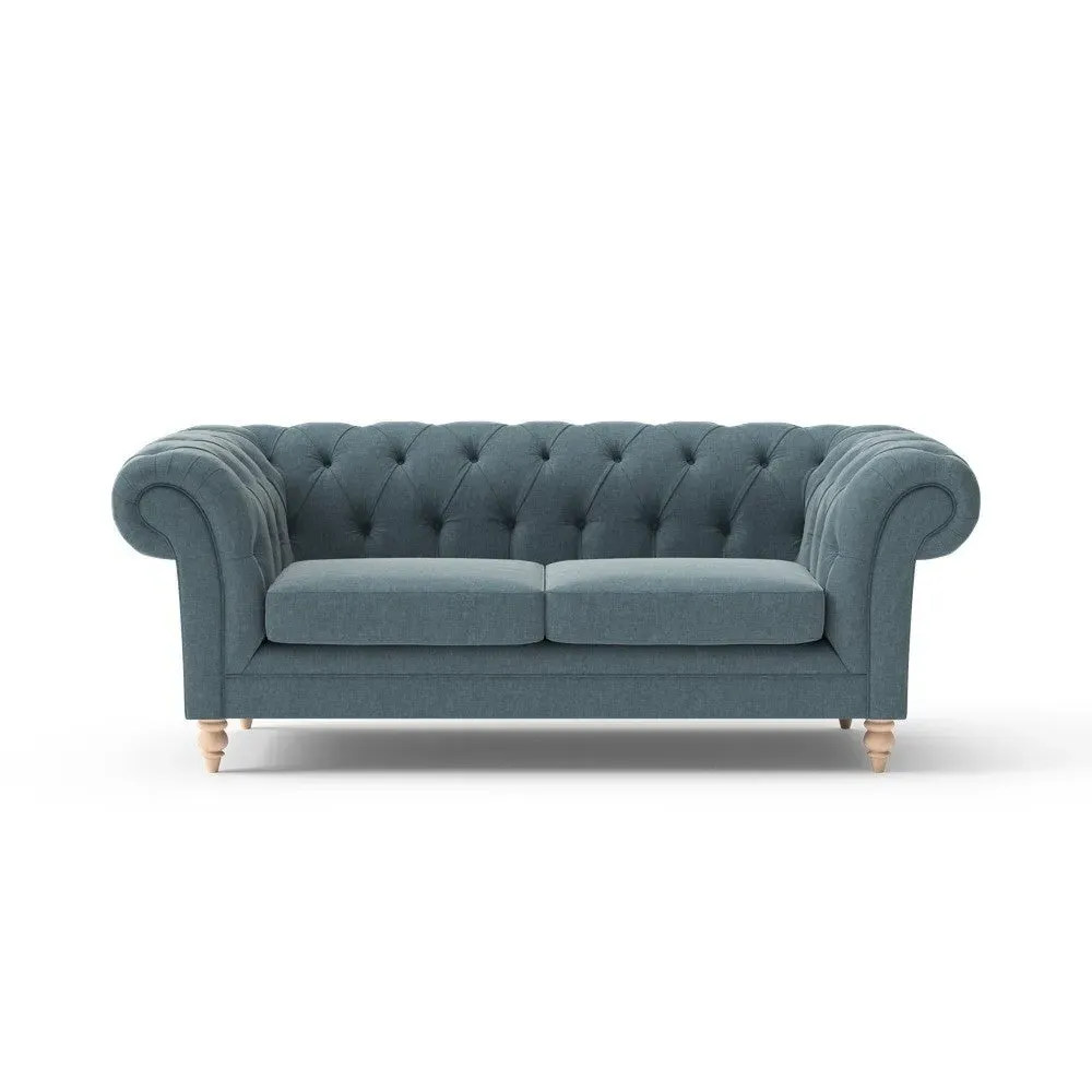 Large 2-Seater Chesterfield Sofa - Teal, Eco Chenille image