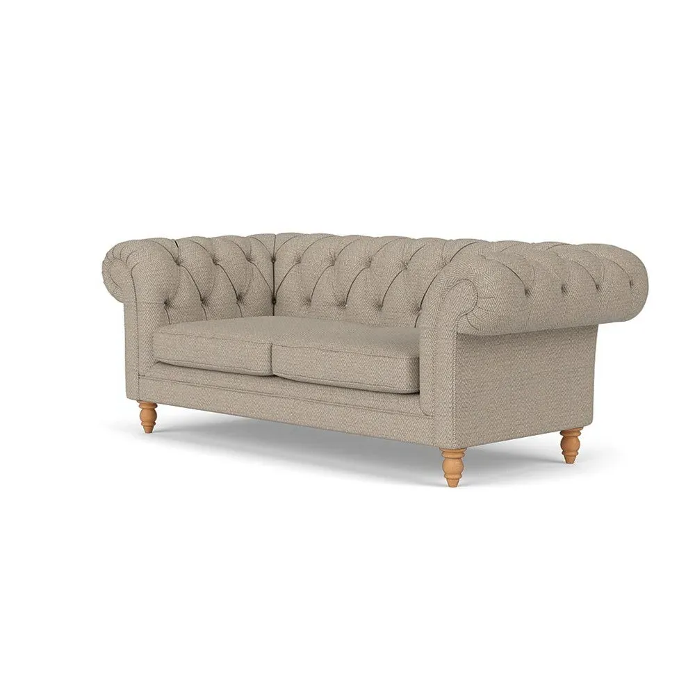 Large 2-Seater Sofa - Natural, Herringbone Weave