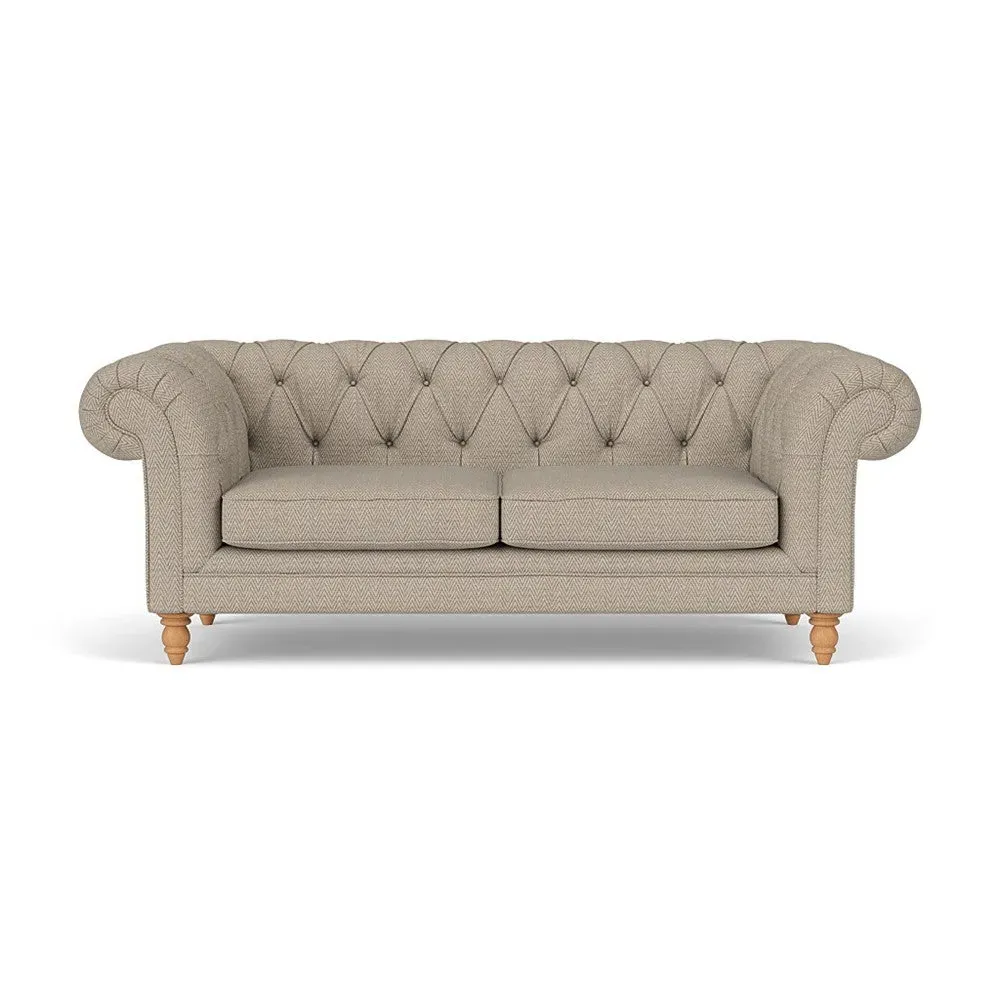 Large 2-Seater Sofa - Natural, Herringbone Weave