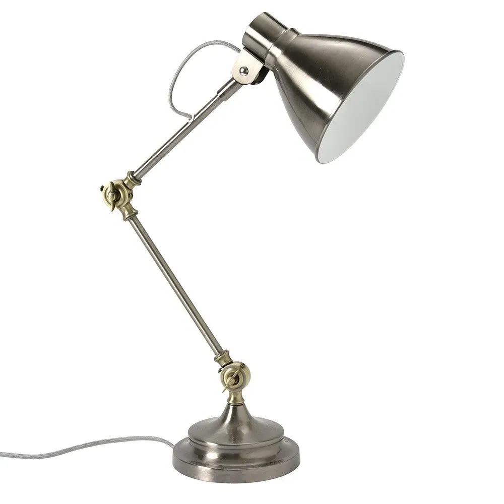 Antique Chrome Desk Lamp with Adjustable Arm