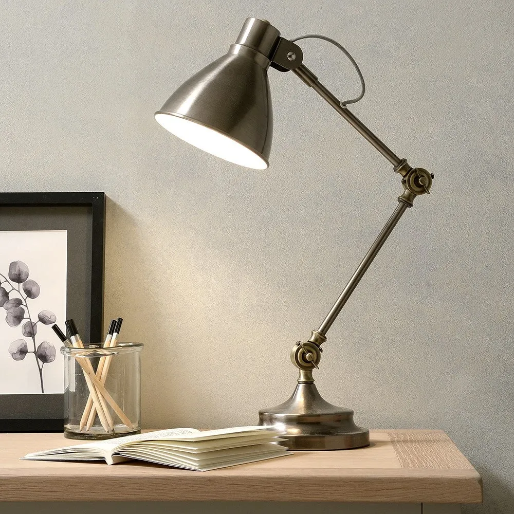 Antique Chrome Desk Lamp with Adjustable Arm image