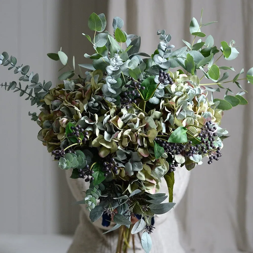 Antique Giant Hydrangea Stem - Blue