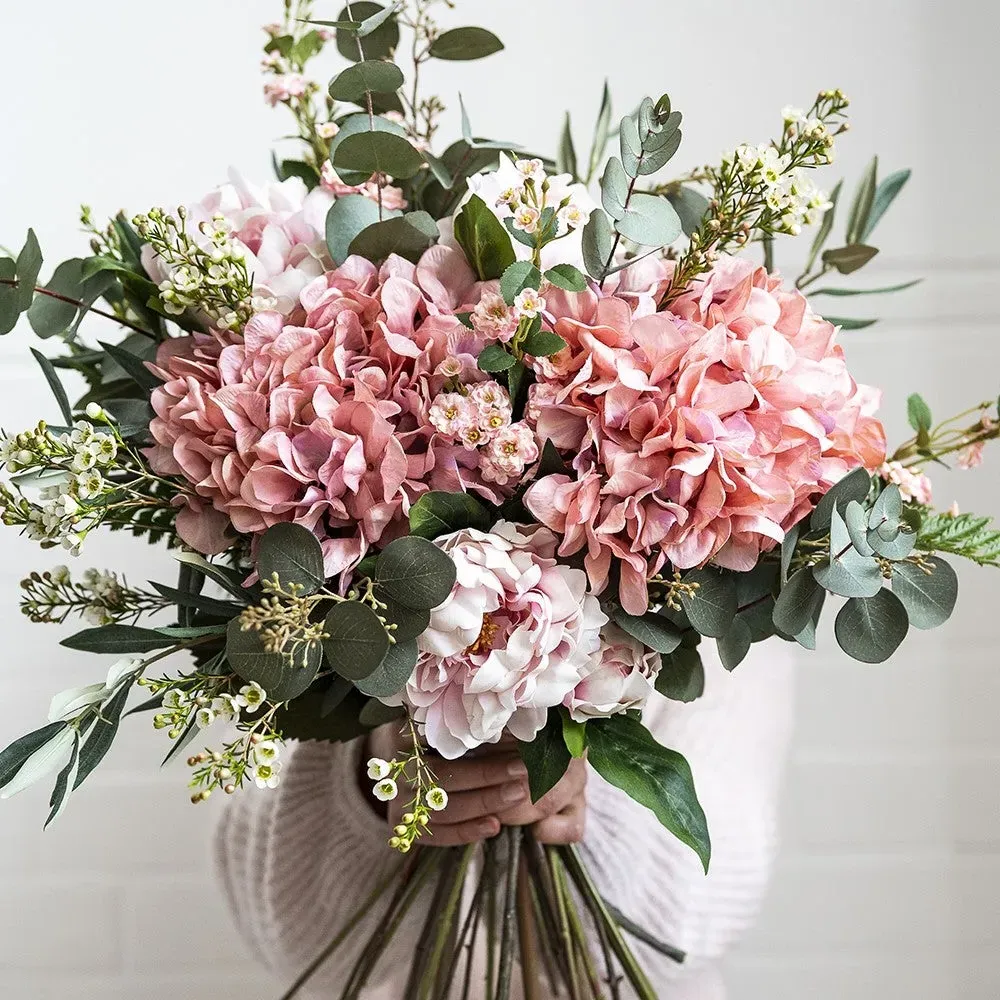 Antique Giant Hydrangea Stem - Blush Pink